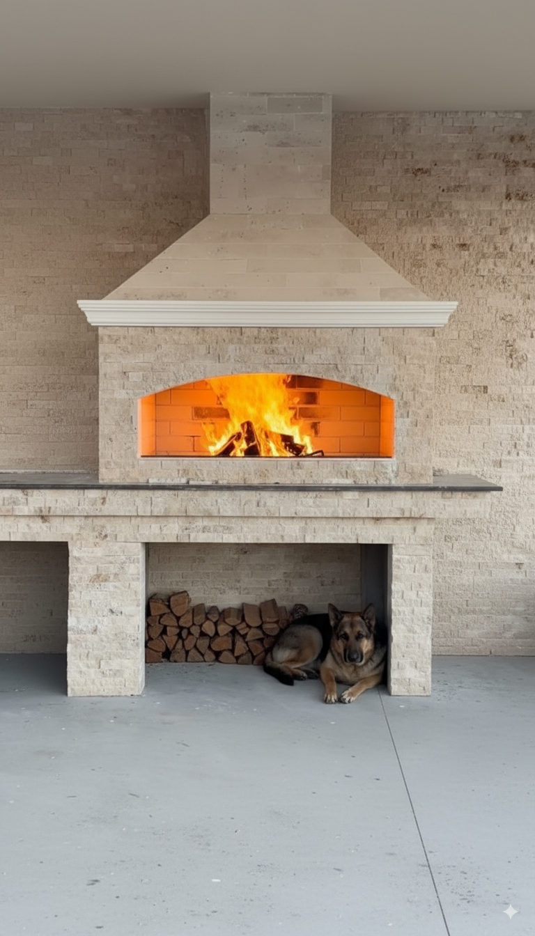 Premium Stone BBQ with Fire